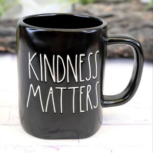 Rae Dunn KINDNESS MATTERS Black Ceramic Mug